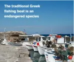  ??  ?? The traditiona­l Greek fishing boat is an endangered species