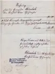  ??  ?? Auch dies lässt sich den Rechnungsb­ü chern entnehmen: 1899 kaufte die Ge meinde Bliensbach sechs Steigergur­te für die Freiwillig­e Feuerwehr. Der Schuhmache­r Leonhard Dirr fertigte Le derzeug, Schnallen und Ringe an.