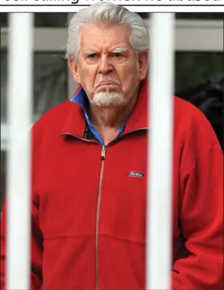  ??  ?? No remorse: Rolf Harris was imprisoned last July for molesting four young girls