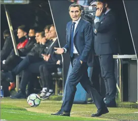  ?? FOTO: MANEL MONTILLA ?? Ernesto Valverde gesticula en Balaídos El empate le supo a poco