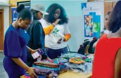  ??  ?? Exhibitors and visitors at an event to promote the local fashion industry during the 2019 Access Bank Sustainabi­lity Week