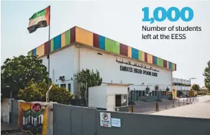  ??  ?? The Emirates English Speaking School premises which is closing down due to financial crunches.1,000 Number of students left at the EESS