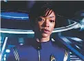  ?? COURTESY PHOTO ?? Sonequa Martin-Green, as the first officer, appears in a scene on Star Trek Discovery.