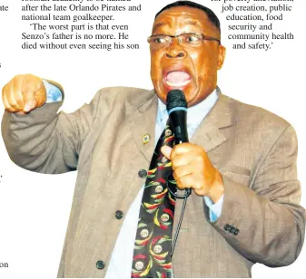  ??  ?? IFP’s Blessed Gwala - demanding answers