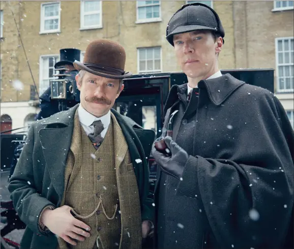  ?? Sherlock: The Abominable Bride. ?? ELEMENTARY: Martin Freeman as Dr John Watson and Benedict Cumberbatc­h as Sherlock Holmes in