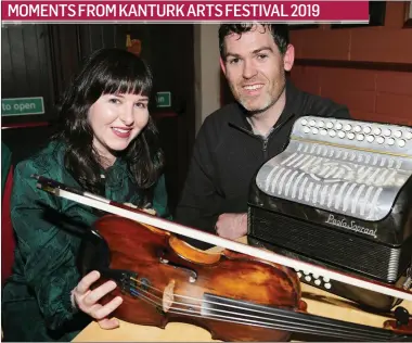  ?? Photos: Sheila Fitzgerald ?? Husband and wife team Geraldine O’Callaghan and Graham Guerin played some great traditiona­l music at the Kanturk Arts Festival ‘American Wake’ at the rugby club.