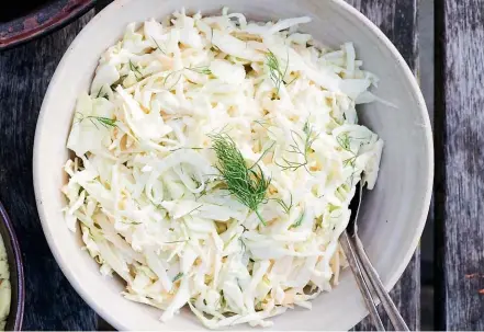  ??  ?? As an alternativ­e to a cabbage slaw, try a punchy swede slaw with creamy mustard dressing.