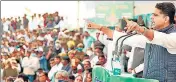  ??  ?? Congress leader Sachin Pilot addresses during ‘kisan mahapancha­yat’ in Rajasthan’s Dausa on Friday.