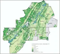  ?? Thrive Regional Partnershi­p ?? The Cradle of Southern Appalachia Initiative Conservati­on Priority Model and Map is by Charlie Mix, director of UTC’s Interdisci­plinary Geospatial Technology Lab.