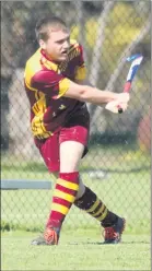  ??  ?? ON THE CHARGE: Hamish Wagenknech­t was among the Warrack Hoops’ best players in a semi-final clash against the Yanac Tigers. Picture: SIMON KING