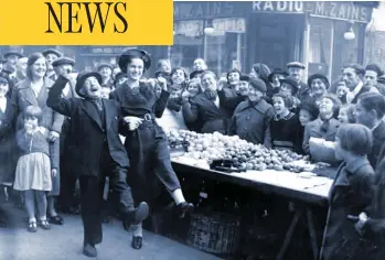  ?? YOUTUBE ?? The Lambeth Walk, a popular dance described as “a jaunty strut that involves linked arms and raised knees,” was used in 1942 to mock Adolf Hitler and the Nazis, who considered it “Jewish mischief and animalisti­c hopping.”