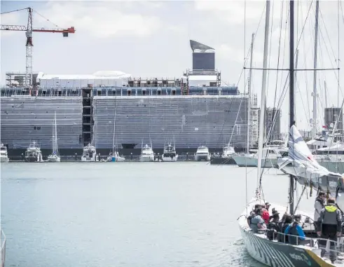  ?? Photo / Michael Craig ?? Constructi­on in Auckland’s Wynyard Quarter, including the the $300 million Park Hyatt has led to an insurer declaring it a “decline zone”.