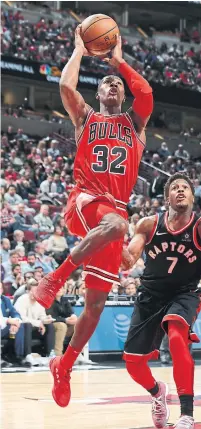  ?? GARY DINEEN NBAE VIA GETTY IMAGES ?? Kris Dunn of the Chicago Bulls is a restricted free agent and a top-notch defender still learning the NBA craft.