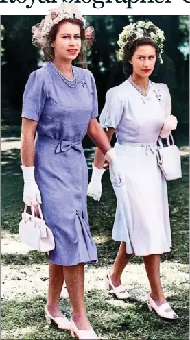  ?? ?? DAY OUT: Elizabeth, left, and Margaret at an Eton cricket match in June 1947