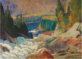  ??  ?? Rich colours in Falls, Montreal River (1930) by J. E. H. Macdonald