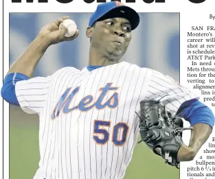  ?? AP ?? HOPE FOR THE BEST: Rafael Montero, who has a 10.80 ERA as a starter this season, will get the ball Sunday for the Mets.