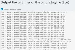  ?? ?? If you want a real-time view of Pi-hole’s inner workings without revisiting your terminal, you can check logs through the admin interface.