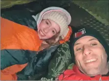  ??  ?? Abby and Stuart during a practice sleep-out in their garden. The pair are raising money for homeless veterans.