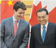  ?? FRED DUFOUR / AFP / GETTY IMAGES ?? Prime Minister Justin Trudeau and China’s Premier Li Keqiang attend a signing ceremony at the Great Hall of the People in Beijing in early December.