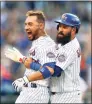  ?? Noah K. Murray / Associated Press ?? The Mets’ Michael Conforto, left, and Luis Guillorme celebrate after defeating the Phillies on Saturday.