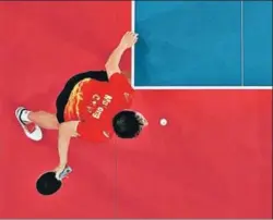  ?? REUTERS ?? Ma Long of China in action against India’s Sharath Kamal at Tokyo 2020 on Tuesday.