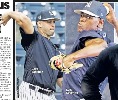  ??  ?? Luis Severino Gary Sanchez