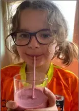  ??  ?? Deirdre Franey from senior infants created a video in her own kitchen while making smoothies.