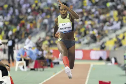  ?? ?? Jamaica’s Shanieka Ricketts in her run-up in the women’s triple jump in Doha on Friday.