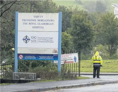  ??  ?? The Royal Glamorgan Hospital in Llantrisan­t, where services such as planned operations have been cut in order to respond