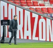  ??  ?? Simeone, durante el partido del martes.