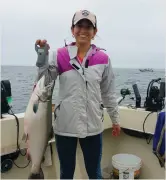  ??  ?? Dr. Yasaira Rodriguez of Elmquist Eye Group loves to fish, but is sure to keep her eyes out of direct sunlight.