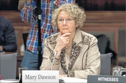  ?? CP PHOTO ?? Former Conflict of Interest and Ethics Commission­er Mary Dawson appears before the House of Commons Access to Informatio­n, Privacy and Ethics committee in Ottawa, Wednesday.