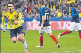  ?? FOTO: GETTY IMAGES ?? Falcao celebra un gol en el amistoso que Colombia le ganó a Francia el viernes