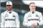  ?? REUTERS ?? Team Mercedes’ Lewis Hamilton and Valtteri Bottas pose ahead of Sunday’s Australian Grand Prix.