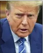  ?? MARY ALTAFFER THE ASSOCIATED PRESS ?? Former President Donald Trump awaits the start of proceeding­s on the second day of jury selection in Manhattan criminal court on Tuesday.