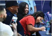  ?? RECORDER PHOTO BY CHIEKO HARA ?? Monache High School's Jessenia Castillo smiles while signing her National Letter of Intent Thursday at Monache.