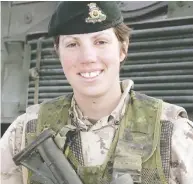  ?? HANDOUT ?? Capt. Nichola Goddard was killed in Afghanista­n in 2006.
Her sister co-founded a group called Not Left Behind.