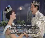  ??  ?? Lesley Ann Warren and Stuart Damon star in a 1965 production of “Cinderella.”