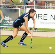  ??  ?? IN FULL FLIGHT: Collegiate’s Jayde Stubbs in action during a first team hockey match against Woodridge