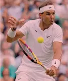  ?? ?? Opposti Rafa Nadal, 36 anni, all’8a semifinale di Wimbledon; Nick Kyrgios, 27, alla prima