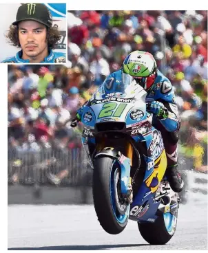  ??  ?? Bring it on: Italian rider Franco Morbidelli will battle Malaysian rider Hafizh Syahrin Abdullah (top) in the 2019 MotoGP season despite racing for the Malaysian-backed PETRONAS Yamaha Sepang Racing Team. — AP/AFP