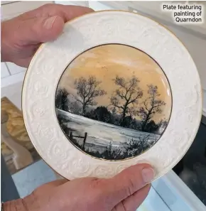  ?? ?? Plate featuring painting of Quarndon