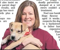  ??  ?? WELFARE CAMPAIGN: Vanessa Waddon of the Hope Rescue charity with Alfie