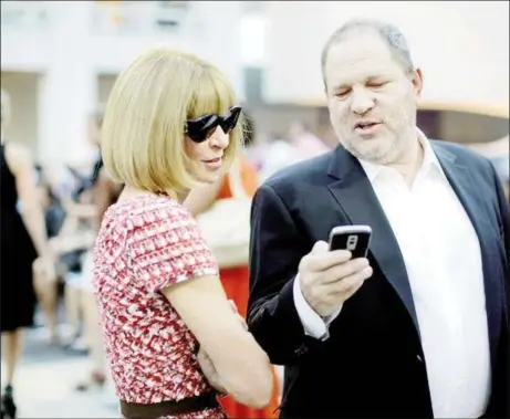  ??  ?? Harvery Weinstein and Anna Wintour at Fashion Night Out in 2010