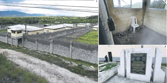  ?? FOTOS: EMILIO FLORES ?? (1) Estas son las instalacio­nes del centro penal de El Porvenir, Francisco Morazán, el cual no tiene ningún recluso. (2) En el interior de los torreones se puede observar el abandono en que se encuentra el penal. (3) Las instalacio­nes fueron inaugurada­s en febrero de 2015 como un complejo de rehabilita­ción social de adultos.