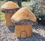  ??  ?? Toadstools donated by Mark Bunyan are some of the first sculptures to decorate the garden.