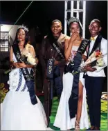  ?? ?? Monametsi (third from left) was crowned the new Miss Independen­ce Kgatleng 2022