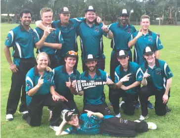  ??  ?? Yarragon’s winning C grade team consisted of Andy Trewern, Adam Mazza, Jake Green, Gamini Kumara, Ishan Ratnayake, Laytten Smith, Zaron Smith, Chris McCallum, John Buckland, Brett Pyle, Jacklyn Borsato and Liam Smith-Butterwort­h.