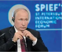  ?? OLGA MALTSEVA AFP/GETTY IMAGES FILE PHOTO ?? President Vladimir Putin has long argued that Russia needs his steady leadership in times of crisis, and his government’s ability to control the coronaviru­s pandemic will test that argument.