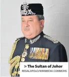  ?? RISSALAPOL­O/WIKIMEDIA COMMONS ?? > The Sultan of Johor